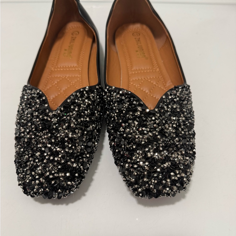 Gianvito Rossi Black and Silver Embellished Loafers